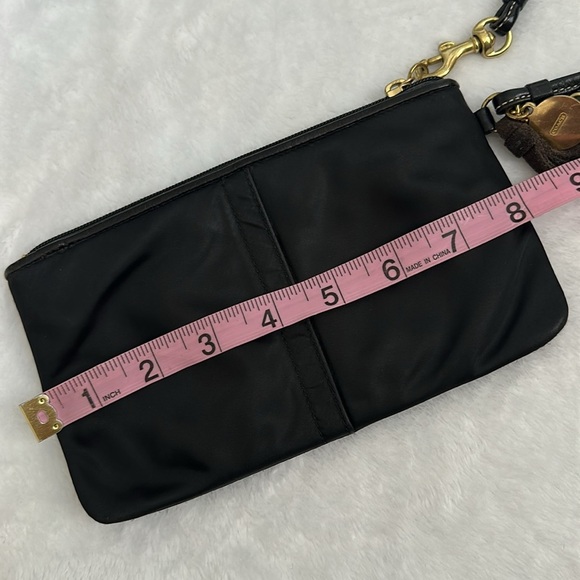 COACH Y2K Nylon Black Wristlet with Leather and Gold Accents EUC - Picture 6 of 8